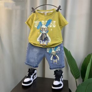 Premium Quality T-Shirt And Jeans Pant Combo Set For Baby
