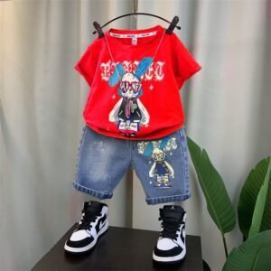 Premium Quality T-Shirt And Jeans Pant Combo Set For Baby