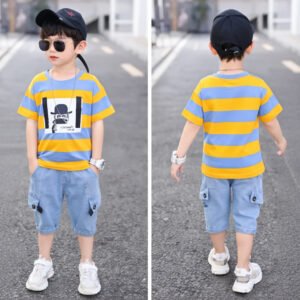 Premium Quality T-Shirt And Jeans Pant Combo Set For Baby