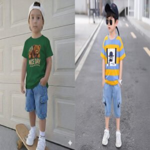 Premium Quality T-Shirt And Jeans Pant Combo Set For Baby