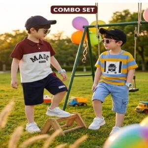 Premium Quality T-Shirt And Jeans Pant Combo Set For Baby